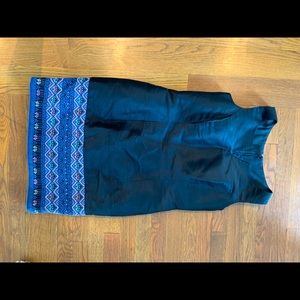 Blue, black, purple dress, linen